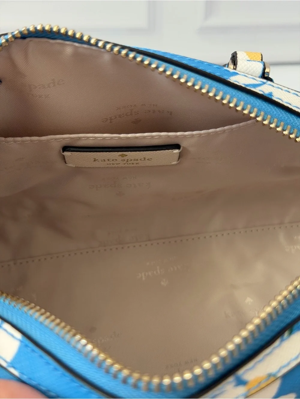 Kate Spade Madison Charming Daisy Duffle Crossbody Bag Blue Floral NWT $349